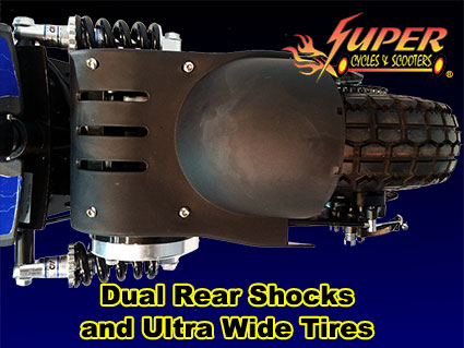Dual rear shocks and ultra wide tires