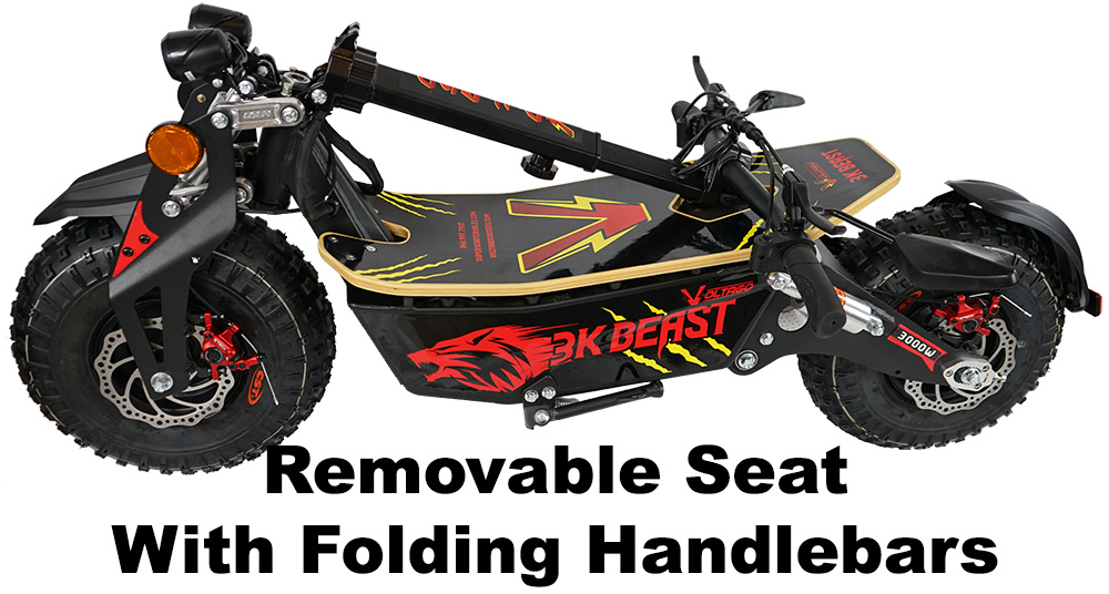 Removable seat with folding handlebars