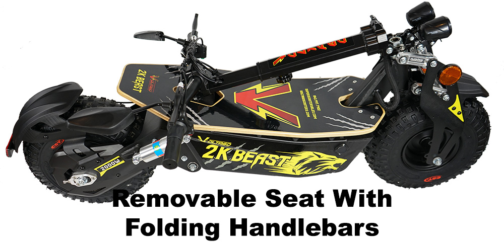 Removable seat with folding handlebars
