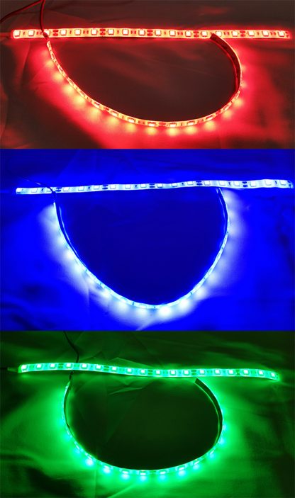 LED lights red, blue, and green